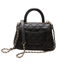 Load image into Gallery viewer, Chanel Coco Mini Caviar Leather Top Handle Bag Black
