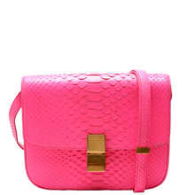 Load image into Gallery viewer, Celine Classic Box Bag Python Leather Medium Pink
