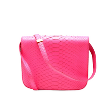 Load image into Gallery viewer, Celine Classic Box Bag Python Leather Medium Pink
