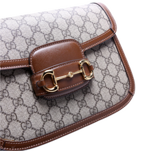 Load image into Gallery viewer, Gucci Horsebit 1955 GG Supreme canvas Shoulder Bag Brown
