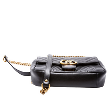 Load image into Gallery viewer, Gucci Marmont Mini Flap Leather Shoulder Bag Black
