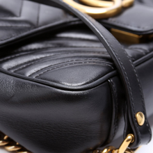 Load image into Gallery viewer, Gucci Marmont Mini Flap Leather Shoulder Bag Black
