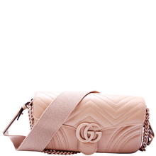 Load image into Gallery viewer, Gucci Marmont Monochrome Mini Flap Leather Shoulder Bag Tan
