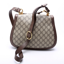 Load image into Gallery viewer, Gucci GG Supreme Blondie Medium canvas Top Handle Bag Brown
