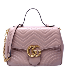 Load image into Gallery viewer, Gucci Marmont Leather Top Handle Medium Bag Tan
