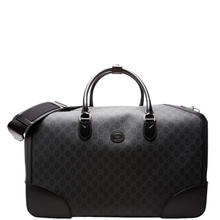 Load image into Gallery viewer, Gucci GG Supreme Canvas Interlocking G Large Duffle Bag Black

