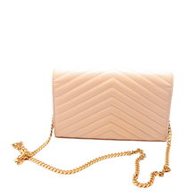 Load image into Gallery viewer, Yves Saint Laurent Grain De Leather Chain Wallet Beige
