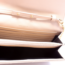 Load image into Gallery viewer, Yves Saint Laurent Grain De Leather Chain Wallet Beige
