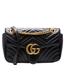 Load image into Gallery viewer, Gucci Marmont Small Leather Shoulder Flap Black
