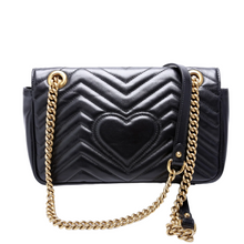 Load image into Gallery viewer, Gucci Marmont Small Leather Shoulder Flap Black
