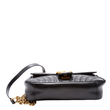 Load image into Gallery viewer, Gucci Marmont Small Leather Shoulder Flap Black
