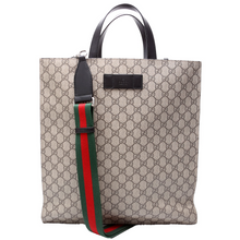 Load image into Gallery viewer, Gucci GG Supreme Web Vertical Tote Bag Brown
