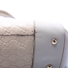 Load image into Gallery viewer, Gucci Guccissima Leather Mayfair Ribbon Satchel Bag White
