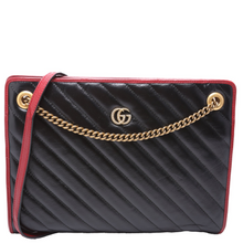 Load image into Gallery viewer, Gucci GG Torchon Accordion Leather Medium Shoulder Bag Black
