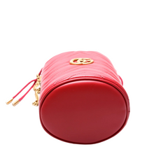 Load image into Gallery viewer, Gucci Marmont Leather Mini Bucket Bag Red
