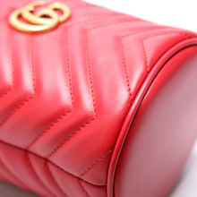 Load image into Gallery viewer, Gucci Marmont Leather Mini Bucket Bag Red
