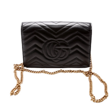 Load image into Gallery viewer, Gucci Marmont Leather Chain Wallet Black
