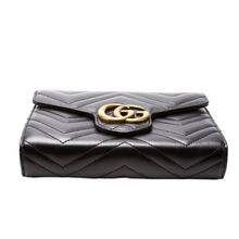Load image into Gallery viewer, Gucci Marmont Leather Chain Wallet Black
