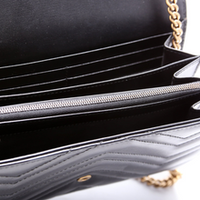 Load image into Gallery viewer, Gucci Marmont Leather Chain Wallet Black
