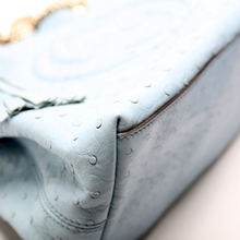 Load image into Gallery viewer, Gucci Soho Ostrich Leather Shoulder Bag Blue
