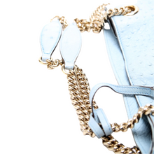 Load image into Gallery viewer, Gucci Soho Ostrich Leather Shoulder Bag Medium Blue
