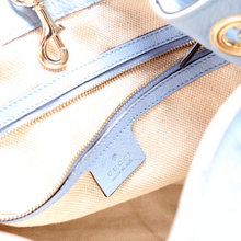 Load image into Gallery viewer, Gucci Soho Ostrich Leather Shoulder Bag Medium Blue
