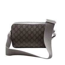 Load image into Gallery viewer, Gucci Ophidia GG Supreme Coated Canvas Small Wristlet Crossbody Bag Grey
