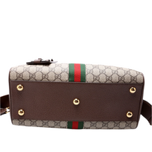 Load image into Gallery viewer, Gucci Ophidia Savoy GG Supreme Coated Canvas Top Handle Bag Brown
