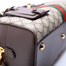 Load image into Gallery viewer, Gucci Ophidia Savoy GG Supreme Coated Canvas Top Handle Bag Brown
