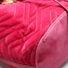 Load image into Gallery viewer, Gucci GG Marmont Velvet Bucket Bag Pink
