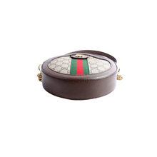 Load image into Gallery viewer, Gucci Ophidia Leather Round Small Crossbody Bag Brown
