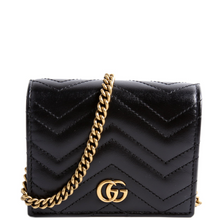 Load image into Gallery viewer, Gucci Marmont Leather Chain Wallet Black
