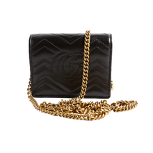 Load image into Gallery viewer, Gucci Marmont Leather Chain Wallet Black
