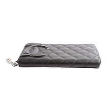 Load image into Gallery viewer, Chanel Cambon Ligne Zip Around Long Leather Wallet Black
