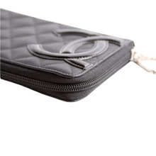 Load image into Gallery viewer, Chanel Cambon Ligne Zip Around Long Leather Wallet Black
