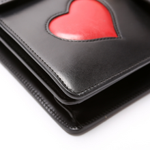 Load image into Gallery viewer, Gucci Marmont Web Heart Leather Medium Shoulder Bag Black

