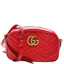 Load image into Gallery viewer, Gucci Marmont Small Leather Camera Bag Red
