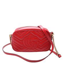 Load image into Gallery viewer, Gucci Marmont Small Leather Camera Bag Red
