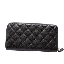 Load image into Gallery viewer, Chanel CC Caviar Small Zip Around Leather Wallet Black
