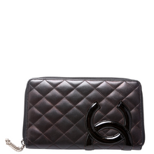 Load image into Gallery viewer, Chanel Cambon Ligne Zip Around Organizer Leather Wallet Black
