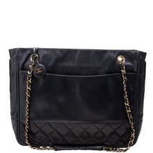 Load image into Gallery viewer, Chanel Vintage Lambskin Leather Shoulder Bag Navy
