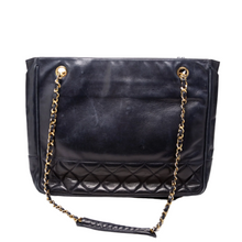 Load image into Gallery viewer, Chanel Vintage Lambskin Leather Shoulder Bag Navy
