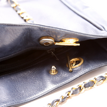 Load image into Gallery viewer, Chanel Vintage Lambskin Leather Shoulder Bag Navy
