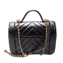 Load image into Gallery viewer, Chanel CC Quilted Chevron Calfskin Top Handle Bag Black
