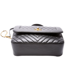 Load image into Gallery viewer, Chanel CC Quilted Chevron Calfskin Top Handle Bag Black
