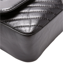 Load image into Gallery viewer, Chanel CC Quilted Chevron Calfskin Top Handle Bag Black
