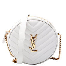 Load image into Gallery viewer, Yves Saint Laurent Grain De Poudre Round Leather Camera Bag White
