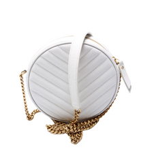 Load image into Gallery viewer, Yves Saint Laurent Grain De Poudre Round Leather Camera Bag White
