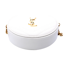 Load image into Gallery viewer, Yves Saint Laurent Grain De Poudre Round Leather Camera Bag White
