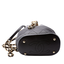 Load image into Gallery viewer, Chanel CC Mini Chain Stitched Calfskin Leather Bucket Bag Black
